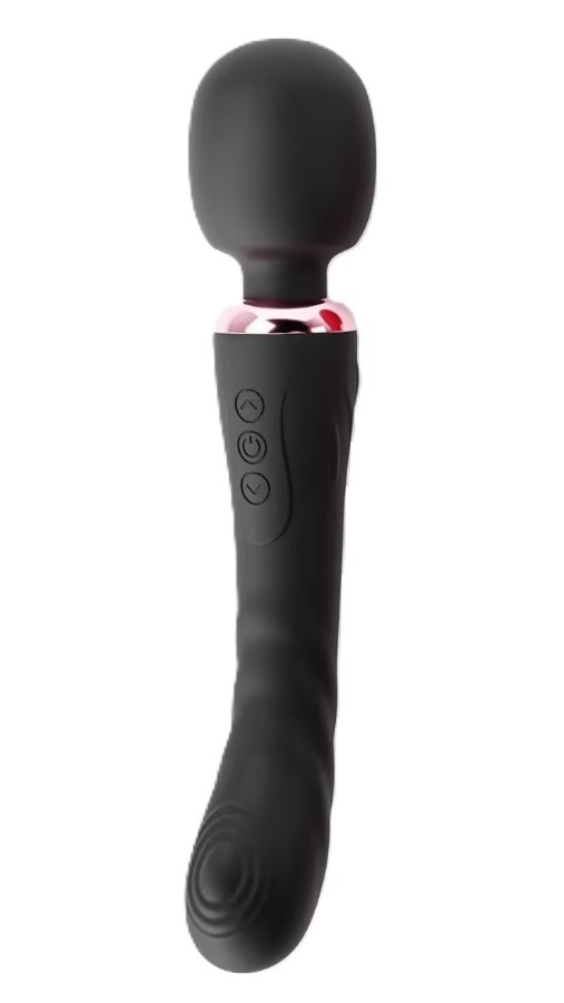 Great Wand Vibrator, 10+10 Vibration Modes, Silicone, USB, Black, 24.6 cm,  Mokko toys, Velvet Obession