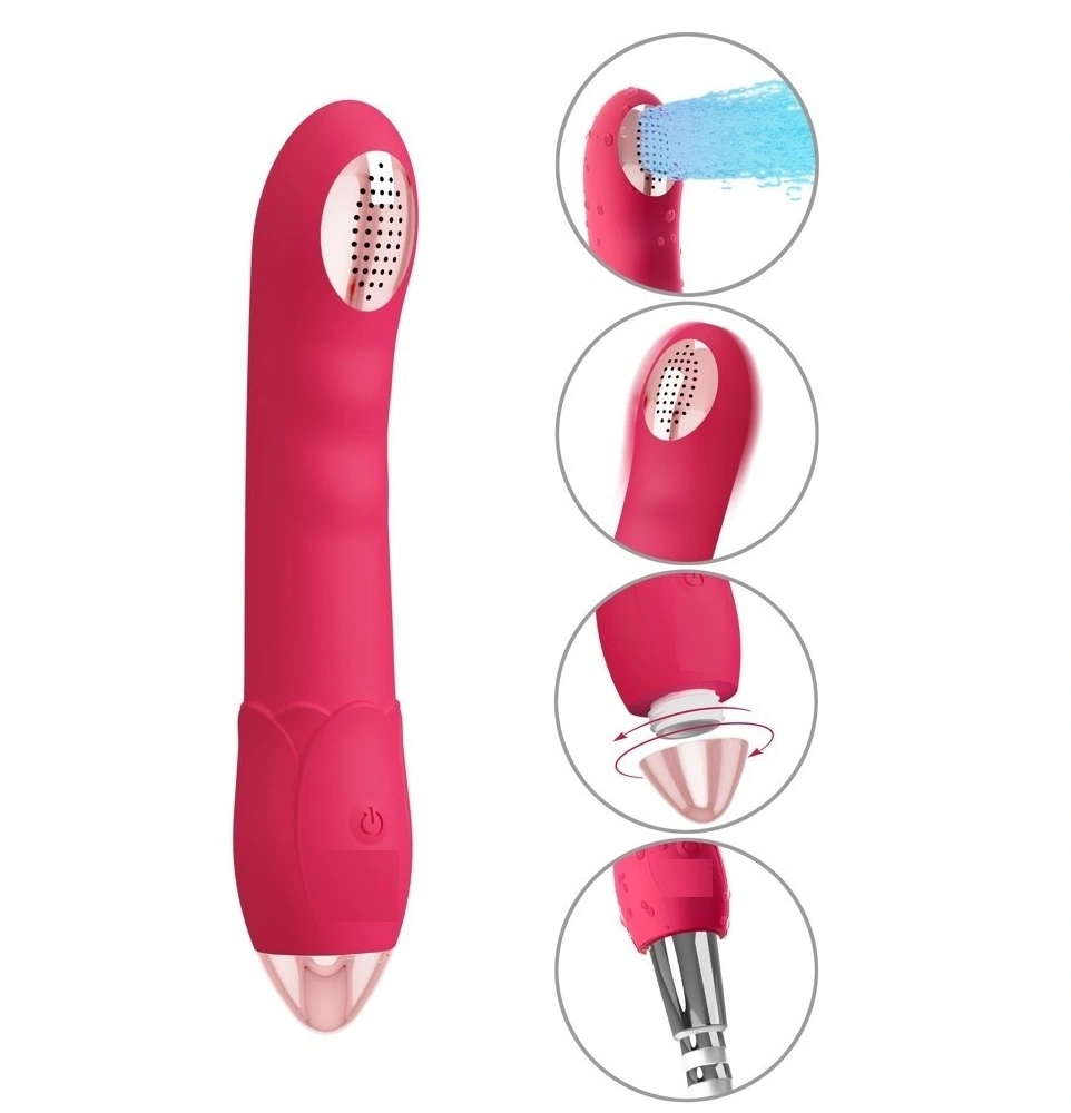 Shower Vibrator, 10 Vibration Modes, Silicone, USB, Red, 20 cm, Guilty Toys  - SexToysDistribution