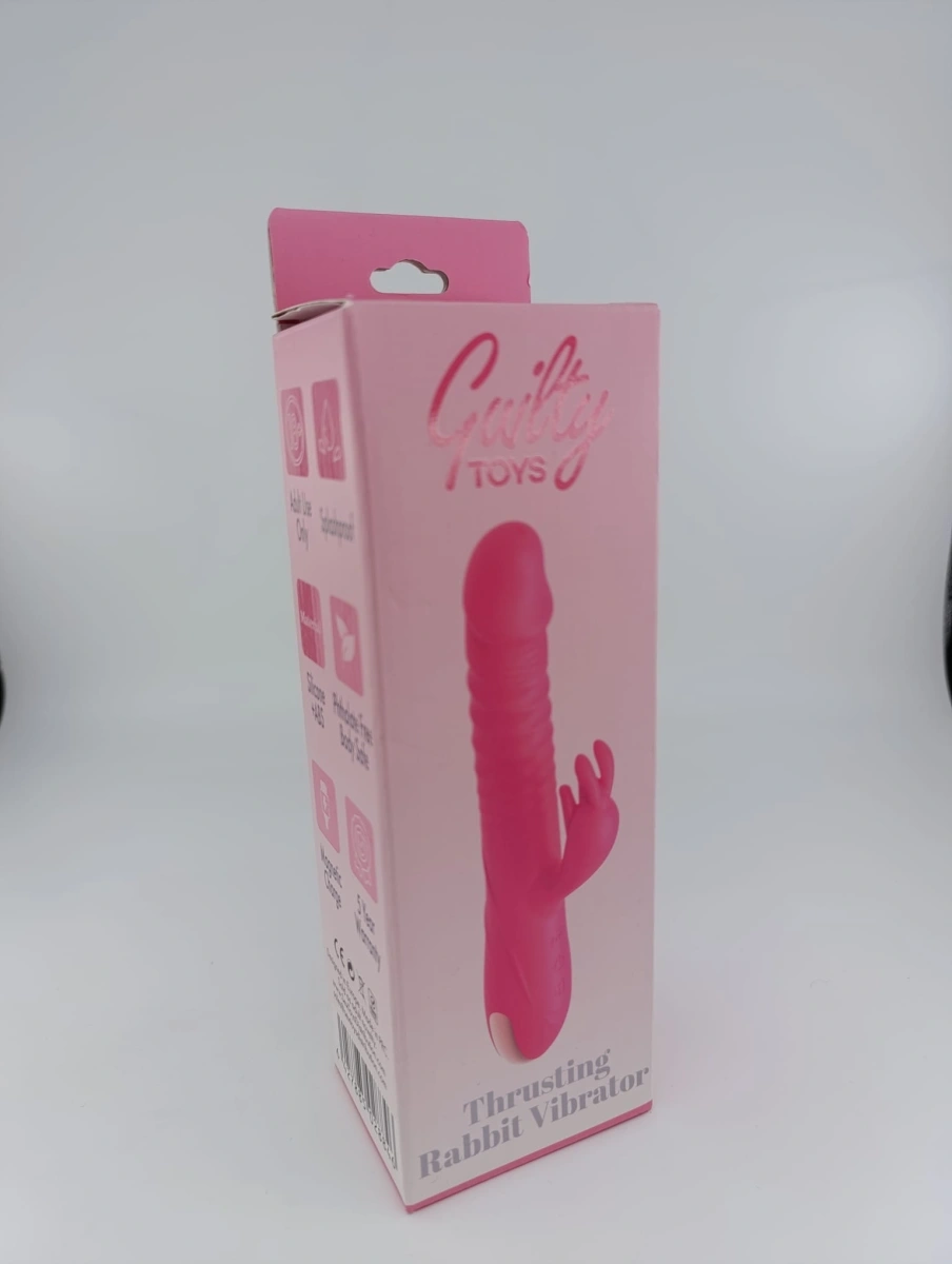 Thrusting Bunny Vibrator, 10 Vibration Modes, 3 Thrusting Modes, Silicone, USB, Pink, 23 cm, Guilty Toys - SexToysDistribution Thrusting Bunny Vibrator, 10 Vibration Modes, 3 Thrusting Modes, Silicone, USB, Pink, 23 cm, Guilty Toys - SexToysDistribution