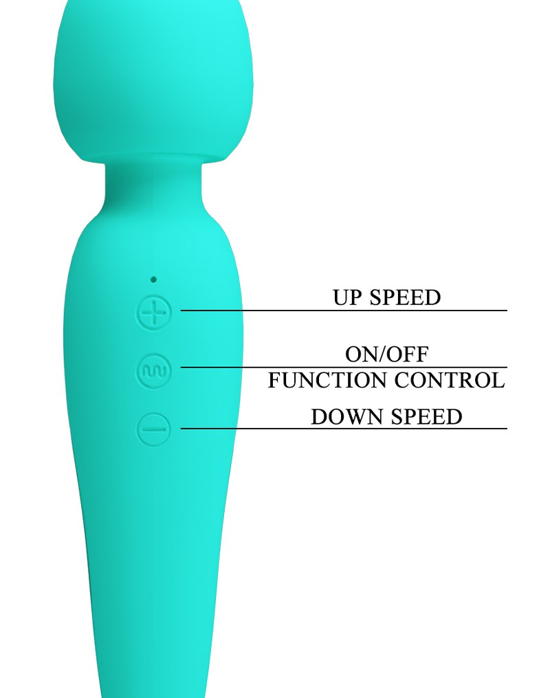Meredith Massage Vibrator, 7 Vibration Modes & 5 Speed Intensities,  Silicone, USB, Green, 21.5 cm - SexToysDistribution