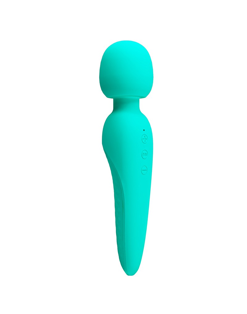 Meredith Massage Vibrator, 7 Vibration Modes & 5 Speed Intensities,  Silicone, USB, Green, 21.5 cm